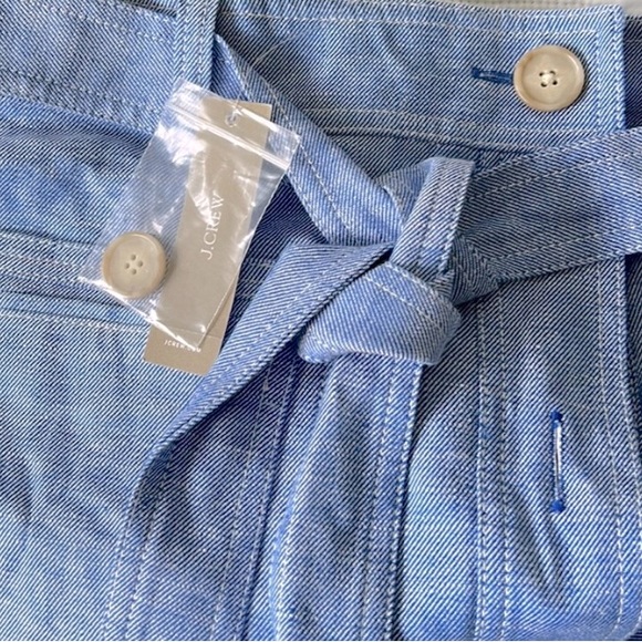 J.Crew Women’s 6P Irish Linen Brand New Button Front Skirt Blue NWT - Picture 4 of 10
